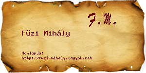 Füzi Mihály névjegykártya