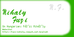 mihaly fuzi business card